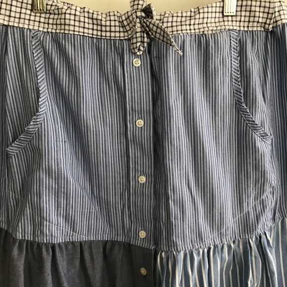 Tiered boho, cottagecore patchwork prairie.  men’s shirt upcycle maxi skirt S-XL - Picture 13 of 13